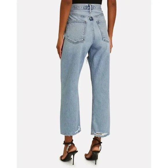 AGOLDE 90s Crop Distressed Jean Light Wash Size 27 - Picture 4 of 12